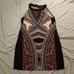 Patterned Halter Mini-Dress